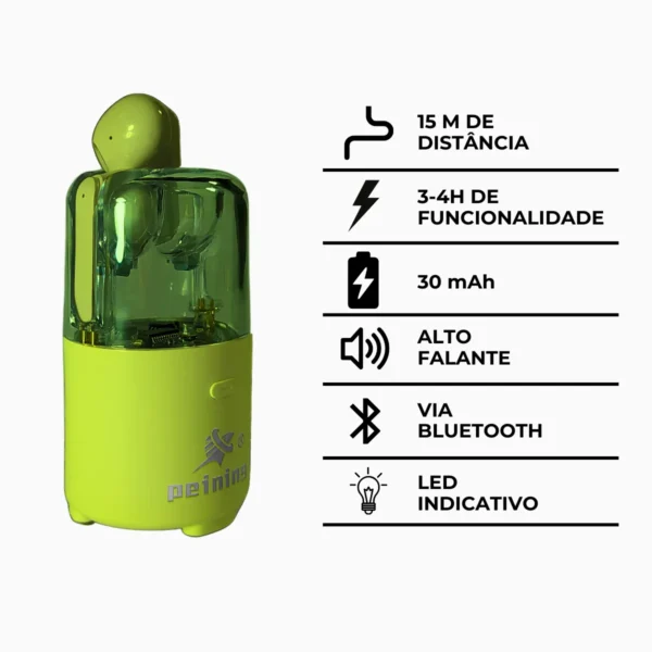 Fone Bluetooth + Caixa Som Sem Fio | Som Potente 2 em 1 - Imagem 9